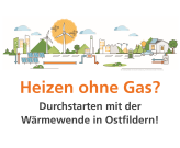 Auf der Grafik ist in orangener Schrift geschrieben \ Wärmewende in Ostfildern